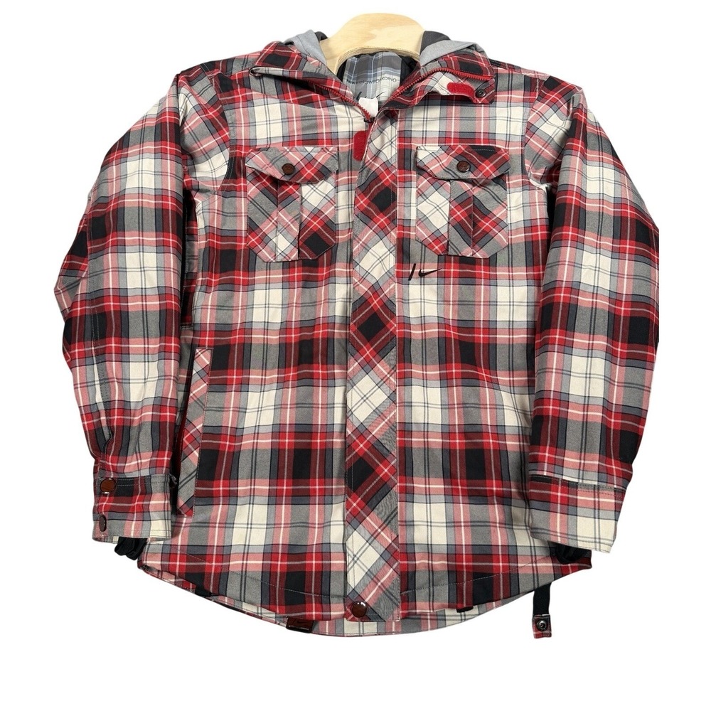 VTG Nike Snowboarding Buffalo Plaid‎ Jacket Insulated Hooded Winter Coat Small